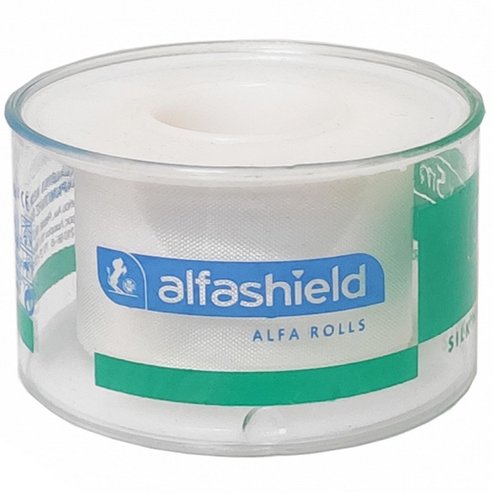 AlfaShield Alfa Silk Medical Tape Rolls Бяло 1 бр - 5m x 2.5cm
