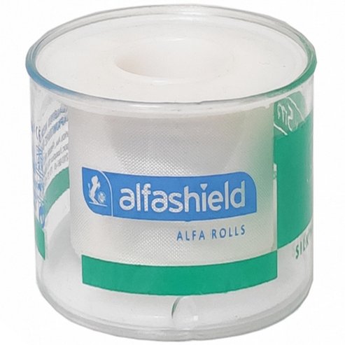 AlfaShield Alfa Silk Medical Tape Rolls Бяло 1 бр - 5m x 5cm