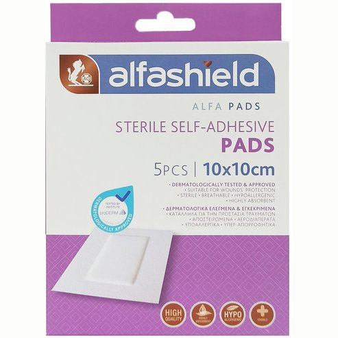 AlfaShield Sterile Self-Adhesive Pads 5 бр - 10x10cm