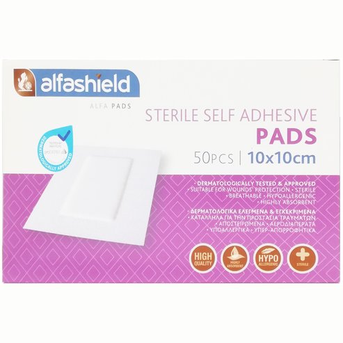 AlfaShield Sterile Self-Adhesive Pads 50 бр - 10x10cm