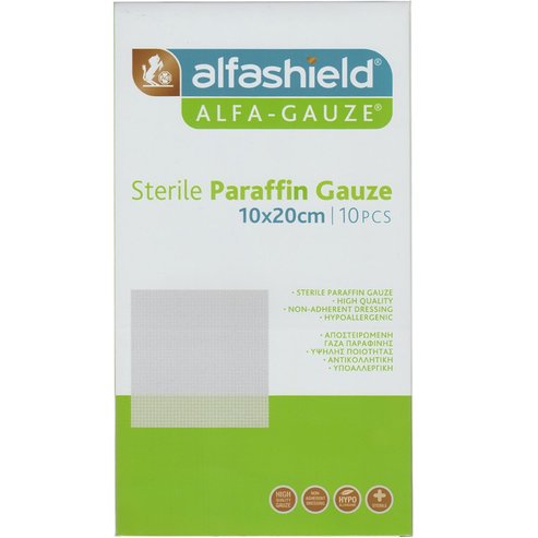 AlfaShield Alfa Gauze Sterile Paraffin 10x20 10 бр