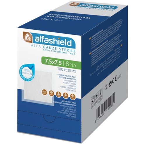 AlfaShield Gauze 7.5x7.5cm 8ply 100 бр