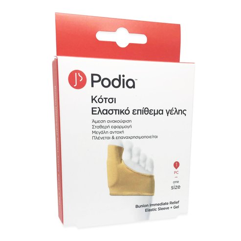 Podia Bunion Immediate Relief Elastic Sleeve & Gel Еластичен ръкав с гел протектор при кокалче на палеца на крака, 1 бр.