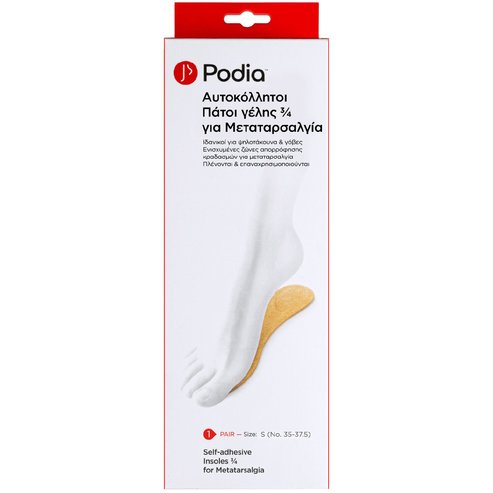 Podia Self - Adhesive Insoles 3/4 for Metatarsalgia - Small (35-37.5)