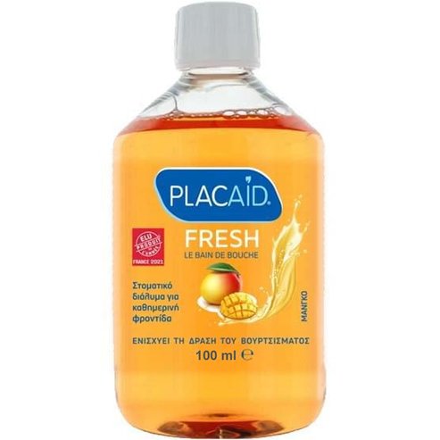 Plac Aid Fresh Mango Mouthwash 100ml - Travel Size