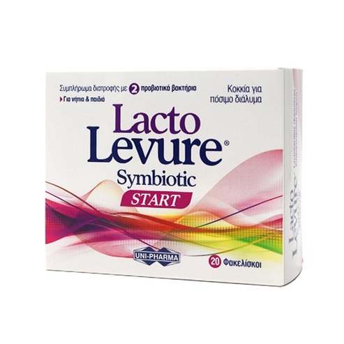 Uni-Pharma Lacto Levure Symbiotic Start, Допринася за възстановяването на чревната флора за кърмачета и деца 20 Sachets
