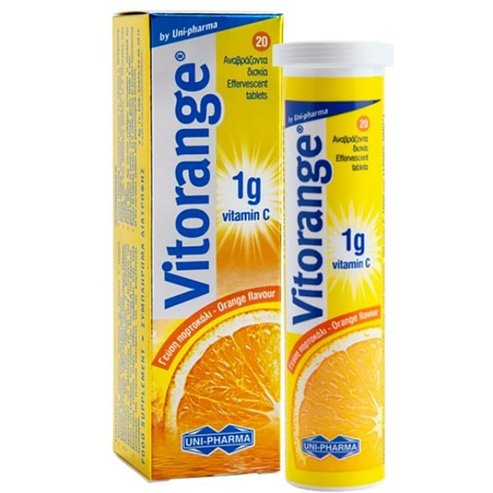Uni-Pharma Vitorange Vitamin C 1g Orange 20 ефервесцентни таблетки
