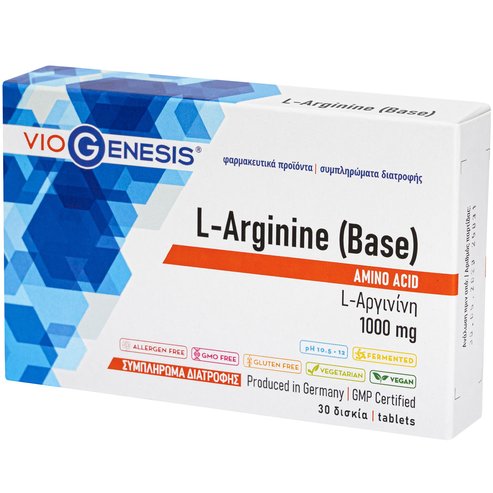 Viogenesis L-Arginine (Base) 1000mg 30tabs