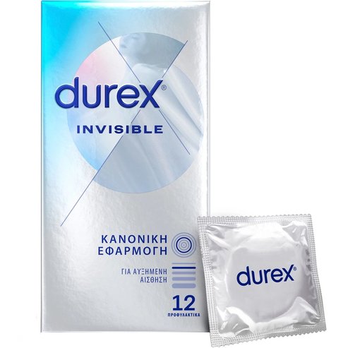 Durex Invisible Regular Fit Ultra Thin Condoms 12 бр
