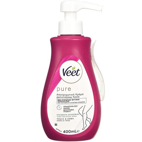 Veet Pure Cream Депилиращ крем за крака & тяло, подходящ за чувствителна кожа 400ml