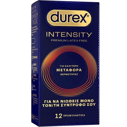 Durex Intensity Premium Latex Free Condoms Изключително тънки презервативи без латекс за по-добро усещане & предаване на топлина 12 броя