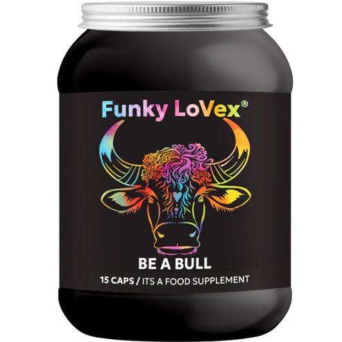 Lovex Funky Be a Bull Хранителна добавка с билкови екстракти, аминокиселини & минерали за засилване на мъжката сила & потентност 15caps