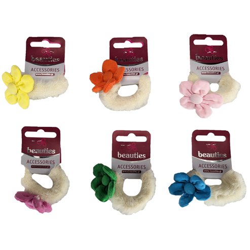 Beauties Подарък Fur Daisy Hair Sprunchie в произволен избор на цвят 1 бр