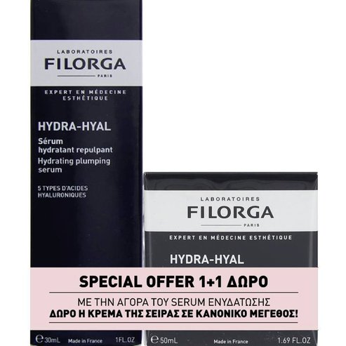 Filorga Promo Hydra-Hyal Hydrating Plumping Serum 30ml & Подарък Face Cream 50ml