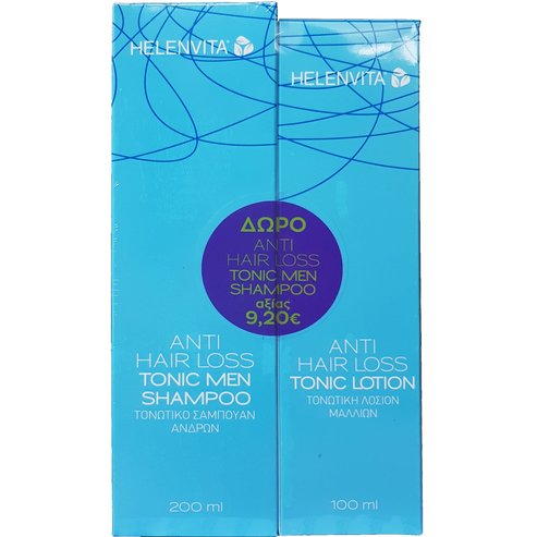 Helenvita PROMO PACK Anti-Hair Loss Tonic Lotion Лосион за тонизиране на коса 100мл и подарък Tonic Men Shampoo 200ml