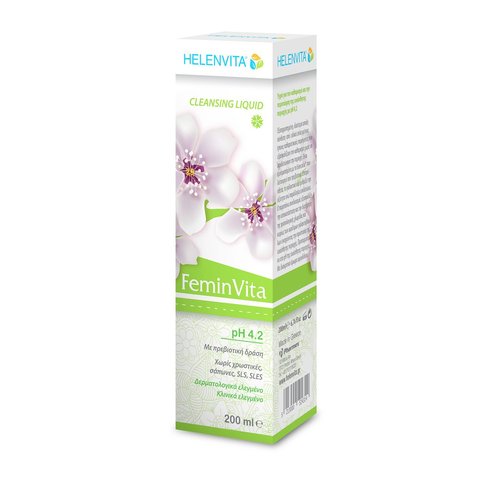 Helenvita FeminVita Cleansing Liquid pH 4.2 Почистващ флуид за чувствителната зона с пребиотично действие 200ml Promo -35%