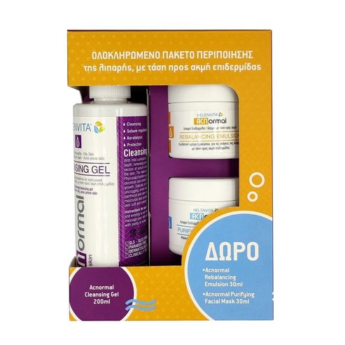 Helenvita Promo Cleansing Gel 200ml & ACNormal Rebalancing Emulsion 30 ml & ACNormal Purifying Facial Mask 30ml