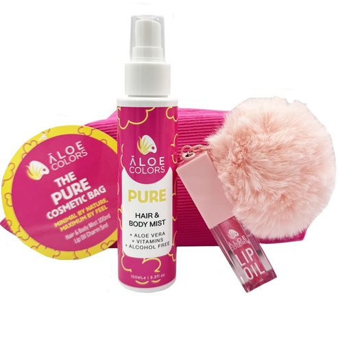 Aloe Colors Promo The Pure Bag Hair & Body Mist 100ml & Lip Oil Charm 5ml & Подарък торбичка 1 бр