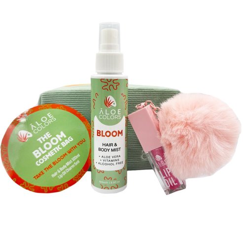 Aloe Colors Promo The Bloom Cosmetic Bag Hair & Body Mist 100ml & Lip Oil Charm 5ml & Подарък торбичка 1 бр