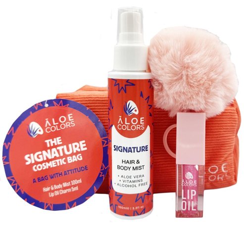 Aloe Colors Promo The Signature Bag Hair & Body Mist 100ml & Lip Oil Charm 5ml & Подарък торбичка 1 бр