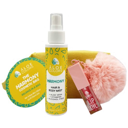 Aloe Colors Promo The Harmony Cosmetic Bag Hair & Body Mist 100ml & Lip Oil Charm 5ml & Подарък торбичка 1 бр