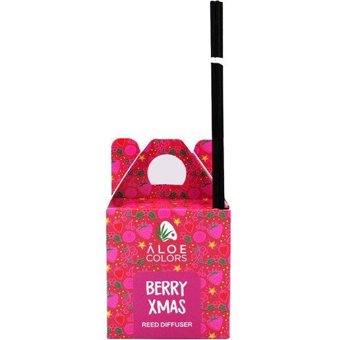 Aloe Colors Berry XMAS Reed Diffuser Ароматизатор за Помещение с Дифузерни Пръчици & Отличителен Аромат на Червени Плодове 125ml