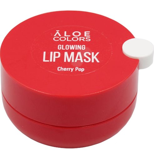 Aloe Colors Glowing Cherry Pop Lip Mask Озаряваща и ревитализираща маска за устни с вкус на череша и естествен червен цвят 10ml Red