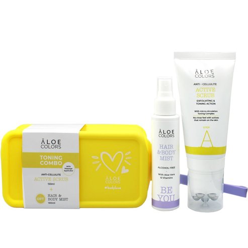 Aloe Colors Promo Anti-Cellulite Active Scrub 150ml & Подарък Hair & Body Mist 100ml & несесер 1 брой