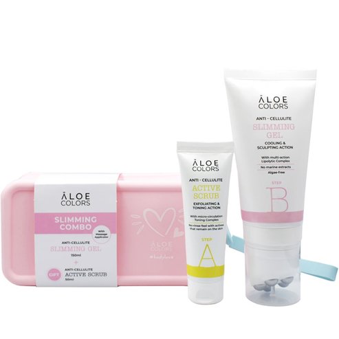 Aloe Colors Promo Anti-cellulite Slimming Gel 150ml & Подарък Anti-cellulite Active Scrub 50ml & несесер 1 брой