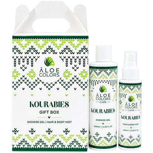 Aloe Colors Promo Kourabies Shower Gel 200ml & Hair & Body Mist 100ml, Душ гел с аромат на топли ванилови нотки & нежно усещане за пудра захар & ароматен спрей за коса & тяло с нотки на масло & ванилия