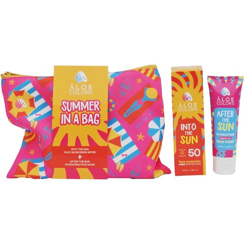 Aloe Colors Promo Into the Sun Face Sunscreen Spf50, 50ml & After the Sun Hydrating Leave-on Face Mask 50ml