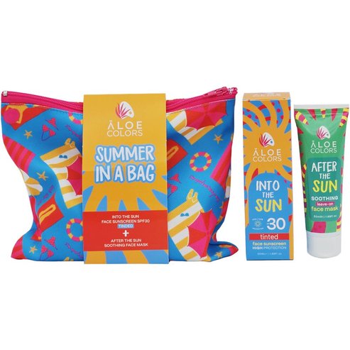 Aloe Colors Promo Into the Sun Tinted Face Sunscreen Spf30, 50ml & After the Sun Soothing Leave-on Face Mask 50ml