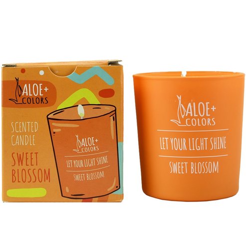 Aloe Colors Sweet Blossom Scented Soy Candle Ароматна Соева Свещ в Буркан с Дълготраен Аромат 220g