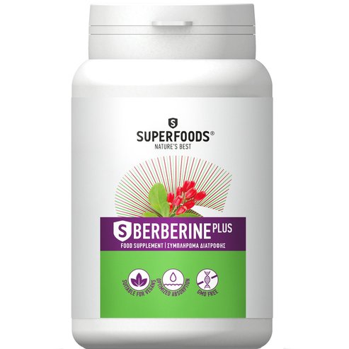 Superfoods S Berberine Plus Хранителна добавка с берберин за регулиране на глюкозата, подкрепа на метаболизма & ефективно управление на теглото 90caps