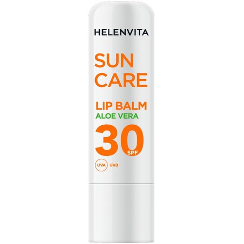 Helenvita Sun Care Aloe Vera Spf30 Lip Balm Хидратиращ балсам за устни с висока слънцезащита с екстракт от Aloe Vera за защита от сухота 4.4g