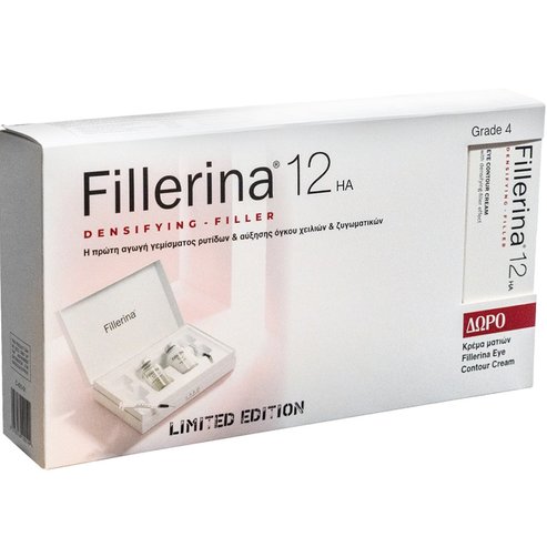 Fillerina Promo 12HA Densifying Filler Complete Face Treatment Grade 4, 2x30ml & Подарък Eye Contour Cream Grade 4, 15ml