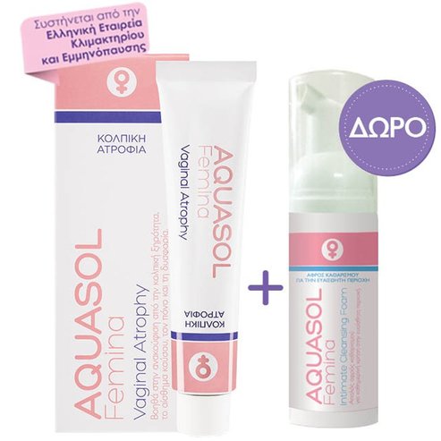 Galenica Promo Aquasol Femina Vaginal Atrophy Cream 30ml & Подарък Intimate Cleansing Foam 40ml