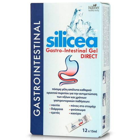 Hubner Silicea Gastrointestinal Gel Direct, Чист силициев орален гел за лечение на стомашни киселини 12x15ml