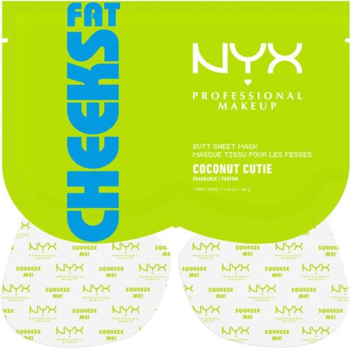 Nyx Professional Makeup Fat Cheeks Coconut Cutie Butt Sheet Mask Хидратираща маска за глутеуси за гладка & стегната кожа с аромат на кокос & праскова 40g