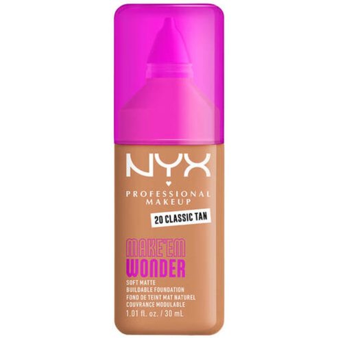 Nyx Professional Makeup Make\'em Wonder Soft Matte Buildable Foundation Хидратиращ & Нежен Матов Фон дьо тен за по-гладка, равномерна & сияйна кожа 30ml - 20 Classic Tan