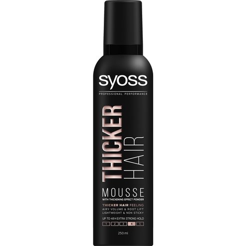 Syoss Thicker Hair Mousse Пяна за богата коса с обем и силно задържане 250ml