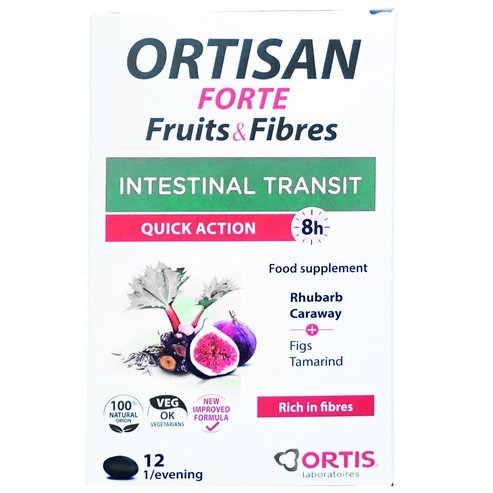 Ortis Ortisan Forte Хранителна добавка за бързо действие при чревен транзит 12 tabs