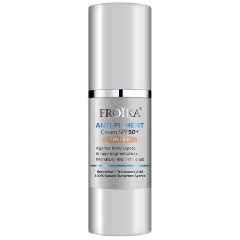 Froika Anti-Pigment Premium Brightening Resorcinol & Tranexamic Acid Tinted Cream SPF50+ Тониран хидратиращ крем с много висока защита срещу кафяви петна и хиперпигментация с резорцинол и транексамова киселина 30ml