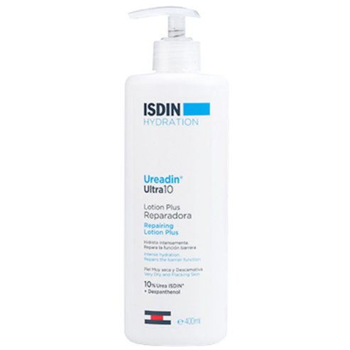 Isdin Ureadin Ultra 10% Urea Hydration & Repairing Lotion Plus Хидратиращо мляко за интензивно възстановяване на защитната бариера на кожата, което облекчава признаците на упорита сухота, с помпа 400ml