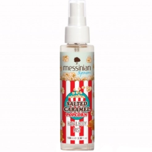Messinian Spa Salted Caramel Popcorn Hair & Body Mist Хидратиращ спрей за коса & тяло, напомнящ на прясно приготвен попкорн със солен карамел 100ml
