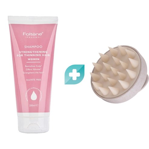 Foltene Подаръчен комплект Pharma Strengthening for Thinning Hair Shampoo for Women 200ml & Гребен 1 бр