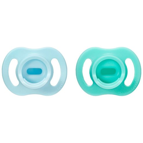 Tommee Tippee Ultrta Light Stay Put Orthodontic Silicone Soother 0-6m+, 2 Τεμάχια - Γαλάζιο / Τιρκουάζ