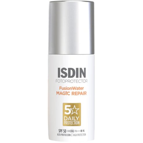 Isdin Fotoprotector 5 Daily Protection Fusion Water Magic Repair Spf50 слънцезащитен крем за лице с висока защита на водна основа, който защитава и възстановява признаците на фотостареене 50ml