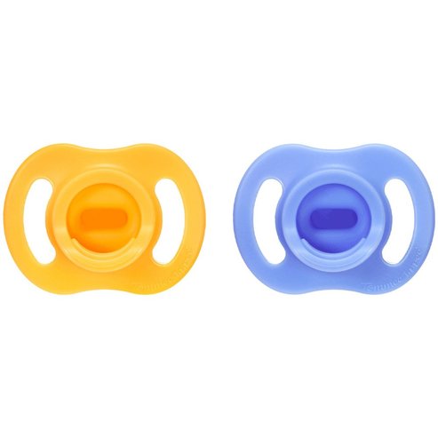 Tommee Tippee Ultrta Light Stay Put Orthodontic Silicone Soother 6-18m, 2 бр - Синьо / портокал