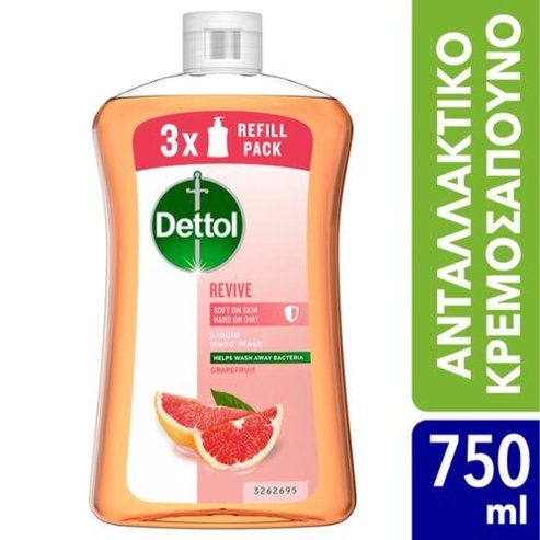 Dettol Liquid Soap Grapefruit Refill Алтернативен антибактериален течен крем сапун за ръце с грейпфрут 750ml